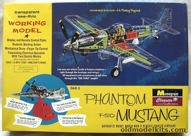 Monogram 1/32 Phantom Mustang F-51D -Monogram Classics Issue ( P-51D), 85-0067 plastic model kit